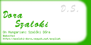 dora szaloki business card